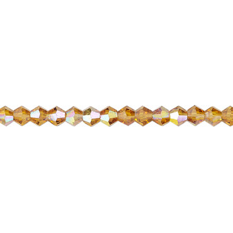 4mm - Celestial Crystal® - Transparent Gold AB - 15.5" Strand - Faceted Bicone Crystal