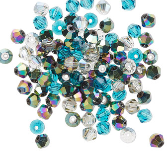 4mm - Celestial Crystal® - Mix Ocean - 100 Pack - Faceted Bicone Crystal