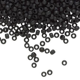 TR-08-49F - 8/0 - TOHO BEADS® - Opaque Frosted Jet - 250gms - Glass Round Seed Beads