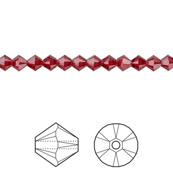 Bead, Crystal Passions®, Scarlet, 4mm bicone (5328). Sold per pkg of 48.