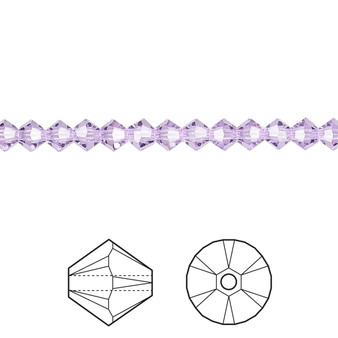 Bead, Crystal Passions®, Violet, 4mm bicone (5328). Sold per pkg of 48.