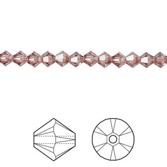 Bead, Crystal Passions®, Blush Rose, 4mm bicone (5328). Sold per pkg of 48.