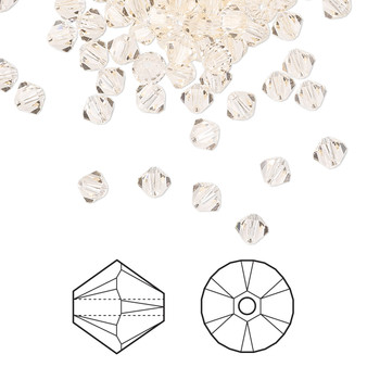 Bead, Crystal Passions®, Silk, 4mm bicone (5328). Sold per pkg of 48.