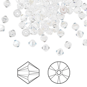 Bead, Crystal Passions®, Crystal Moonlight, 4mm bicone (5328). Sold per pkg of 48.