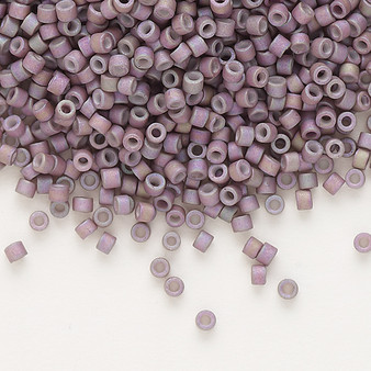 DB1064 - 11/0 - Miyuki Delica - Opaque Matte Metallic Gold Luster Rainbow Light Lilac - 7.5gms - Cylinder Seed Beads