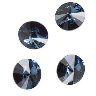 Chaton, Crystal Passions®, Montana, foil back, 14mm faceted rivoli (1122). Sold per pkg of 4.