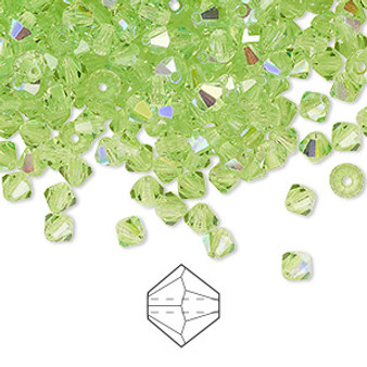 4mm - Preciosa Czech - Limecicle AB - 48pk - Faceted Bicone Crystal