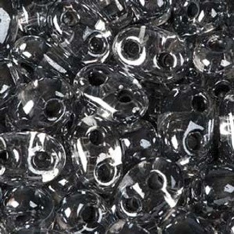 Preciosa - Czech Twin Beads -  (TWN38649) Crystal - Dk Gray Colour Lined (20gm Vial)