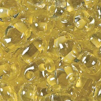 Preciosa - Czech Twin Beads -  (TWN38686) Crystal - Yellow Colour Lined (20gm Vial)