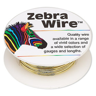 Wire, Zebra Wire™, brass, round, 22 gauge. Sold per 15-yard spool.
