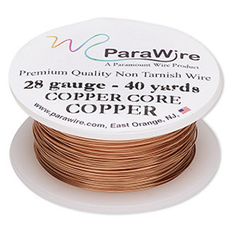 Wire, ParaWire™, copper, round, 28 gauge. Sold per 40-yard spool.