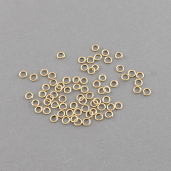 Jump Rings, Light Gold, 7x0.7mm, Inner Diameter: 6mm, 21 Gauge - 100pk