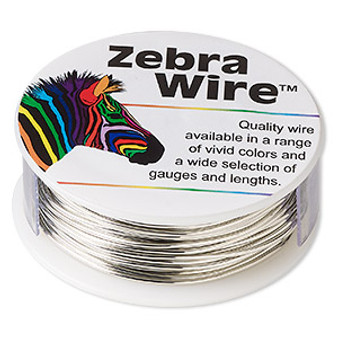 Wire, Zebra Wire™, copper, silver color, round, 18 gauge. Sold per 1/4 pound spool, approximately 17 yards.