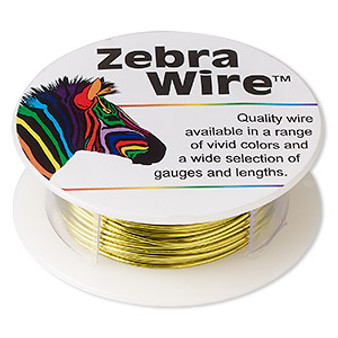 Wire, Zebra Wire™, color-coated copper, light lime, round, 20 gauge. Sold per 15-yard spool.