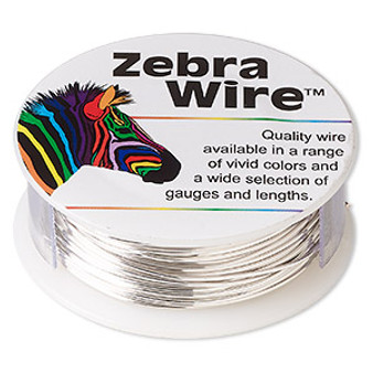Wire, Zebra Wire™, silver-plated copper, round, 20 gauge. Sold per 1/4 pound spool, approximately 27 yards.
