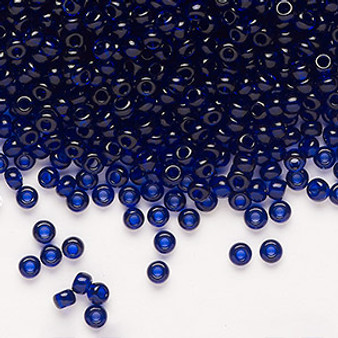 Seed bead, Preciosa Ornela, Czech glass, transparent navy blue, #8 rocaille. Sold per 50-gram pkg.