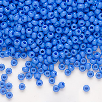 Seed bead, Preciosa Ornela, Czech glass, opaque medium blue, #8 rocaille. Sold per 50-gram pkg.