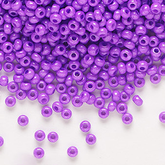 Seed bead, Preciosa Ornela, Czech glass, opaque violet luster, #8 rocaille. Sold per 50-gram pkg.