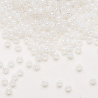 Seed bead, Preciosa Ornela, Czech glass, opaque rainbow alabaster, #8 rocaille. Sold per 50-gram pkg.