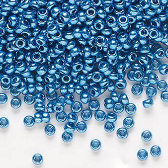 Seed bead, Preciosa Ornela, Czech glass, opaque metallic blue, #8 rocaille. Sold per 50-gram pkg.