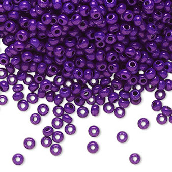 Seed bead, Preciosa Ornela, Czech glass, opaque terra intensive violet (16A28), #8 rocaille. Sold per 50-gram pkg.