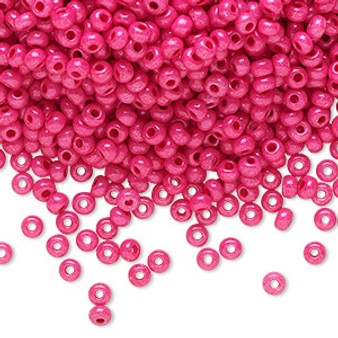 Seed bead, Preciosa Ornela, Czech glass, opaque terra intensive pink, #8 rocaille. Sold per 50-gram pkg.