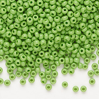 Seed bead, Preciosa Ornela, Czech glass, opaque mint green (53230), #8 rocaille. Sold per 50-gram pkg.