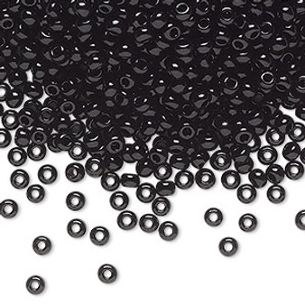 Seed bead, Preciosa Ornela, Czech glass, opaque black, #8 rocaille. Sold per 500-gram pkg.