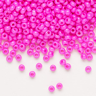 Seed bead, Preciosa Ornela, Czech glass, opaque pink luster, #8 rocaille. Sold per 500-gram pkg.