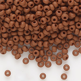 Seed bead, Preciosa Ornela, Czech glass, opaque matte brown, #8 rocaille. Sold per 500-gram pkg.