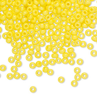 Seed bead, Preciosa, Czech glass, opaque terra intensive yellow, #8 rocaille. Sold per 500-gram pkg.