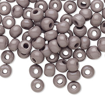 Seed bead, Preciosa Ornela, Czech glass, opaque grey, #2 rocaille. Sold per 50-gram pkg.