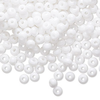 Seed bead, Preciosa Ornela, Czech glass, opaque white, #6 rocaille. Sold per 50-gram pkg.