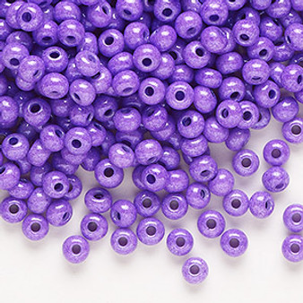 Seed bead, Preciosa Ornela, Czech glass, opaque terra dyed lilac, #6 rocaille. Sold per 50-gram pkg.