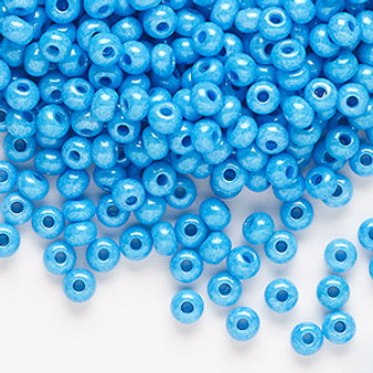 Seed bead, Preciosa Ornela, Czech glass, opaque terra dyed turquoise green, #6 rocaille. Sold per 50-gram pkg.