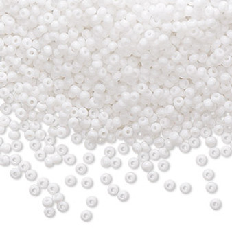 Seed bead, Preciosa Ornela, Czech glass, opaque white (03050), #11 rocaille. Sold per 50-gram pkg.