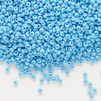 Seed bead, Preciosa Ornela, Czech glass, opaque matte sky blue, #11 rocaille. Sold per 50-gram pkg.