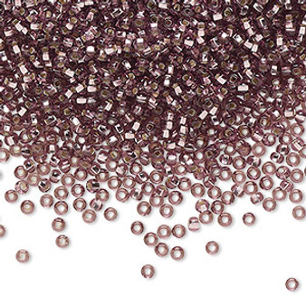 Seed bead, Preciosa Ornela, Czech glass, transparent silver-lined light amethyst (27010), #11 rocaille with square hole. Sold per 50-gram pkg.