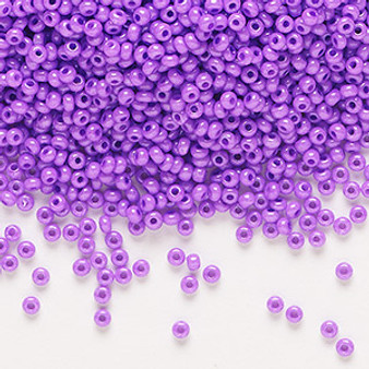 Seed bead, Preciosa Ornela, Czech glass, opaque violet luster (16128), #11 rocaille. Sold per 50-gram pkg.