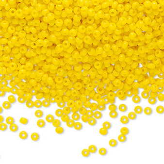 Seed bead, Preciosa Ornela, Czech glass, opaque yellow (83130), #11 rocaille. Sold per 50-gram pkg.