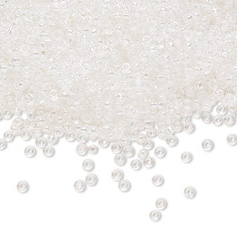 Seed bead, Preciosa Ornela, Czech glass, translucent rainbow crystal clear (58205), #11 rocaille. Sold per 50-gram pkg.