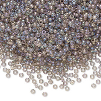 Seed bead, Preciosa Ornela, Czech glass, translucent solgel dyed rainbow grey (41141), #11 rocaille. Sold per 50-gram pkg.