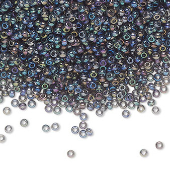 Seed bead, Preciosa Ornela, Czech glass, translucent rainbow grey (41010), #11 rocaille. Sold per 50-gram pkg.
