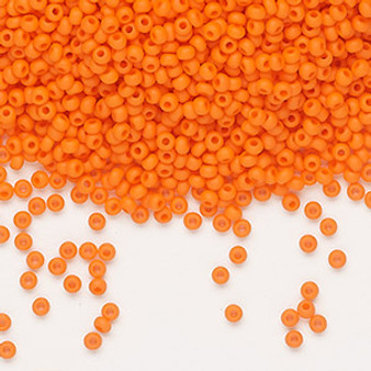 Seed bead, Preciosa Ornela, Czech glass, opaque matte orange, #11 rocaille. Sold per 50-gram pkg.