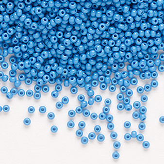 Seed bead, Preciosa Ornela, Czech glass, opaque dark turquoise (63080), #11 rocaille. Sold per 50-gram pkg.