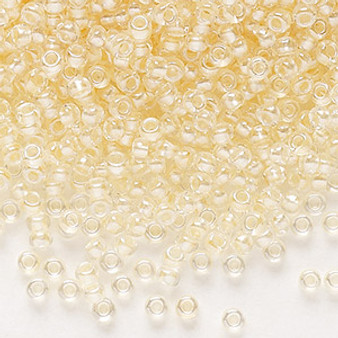 Seed bead, Preciosa Ornela, Czech glass, translucent color-lined pastel apricot luster, (382PA), #11 rocaille. Sold per 50-gram pkg.