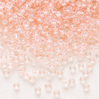 Seed bead, Preciosa Ornela, Czech glass, translucent color-lined pastel pink luster, (382PP), #11 rocaille. Sold per 50-gram pkg.