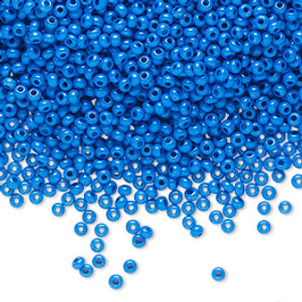 Seed bead, Preciosa Ornela, Czech glass, opaque terra intensive blue (16A38), #11 rocaille. Sold per 50-gram pkg.