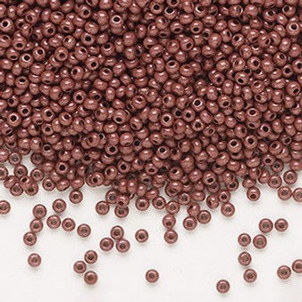 Seed bead, Preciosa Ornela, glass, opaque terra intensive chocolate (16A19), #11 rocaille. Sold per 50-gram pkg.