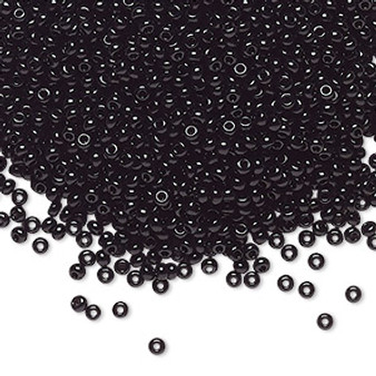 Seed bead, Preciosa Ornela, Czech glass, opaque black (23980), #11 rocaille. Sold per 500-gram pkg.